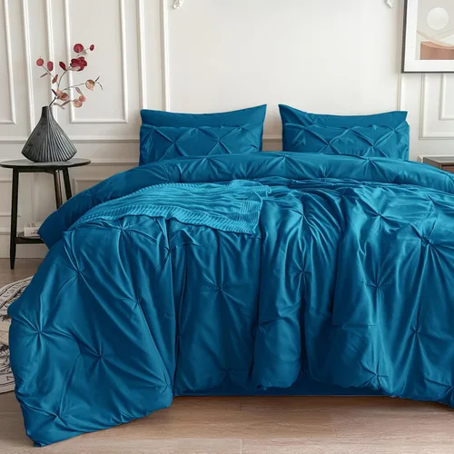Miniatura 15 de Maple&Stone Juego de Edredón Twin XL, Juegos de Ropa de Cama Extra Largos de 5 Piezas para Dormitorio, Cama en una Bolsa con Edredón Pintuck, Beige