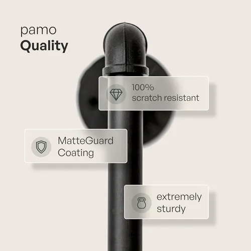 Miniatura 3 de pamo Perchero Industrial de Tubo Montado en la Pared – Sistema de Armario Negro en Acero con Recubrimiento en Polvo – 116.54" de ancho × 87.4