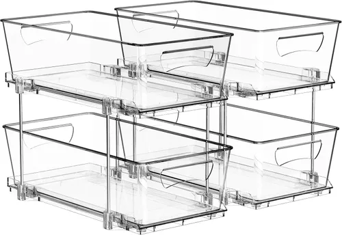 Miniatura 10 de Simple Houseware - Cajón organizador de cesta extraíble de 2 niveles, transparente