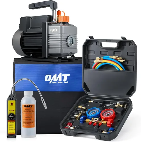 Miniatura 14 de Orion Motor Tech A2L Bomba de vacío y juego de medidores para aire acondicionado, para sistemas R1234yf R32 R134a R410A con bomba de vacío a prueba