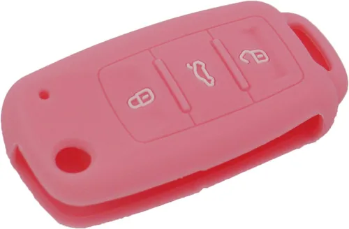 Miniatura 6 de 2 piezas de goma de silicona suave para llavero de coche VW Volkswagen Jetta GTI Passat Golf Tiguan Touareg Beetle CC Eos, azul y rosa