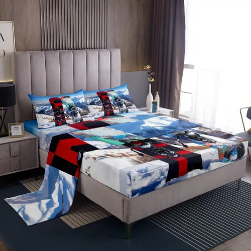 Miniatura 21 de Manfei Juego de sábanas musicales tamaño matrimonial, juego de ropa de cama con estampado de notas musicales retro para niños y niñas, decoración