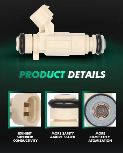 Miniatura 5 de SCITOO 4 piezas 4 agujeros Inyectores de combustible compatibles con 2001-2007 para Hyundai Elantra, 2007-2009 para Hyundai Santa Fe, 2006-2010