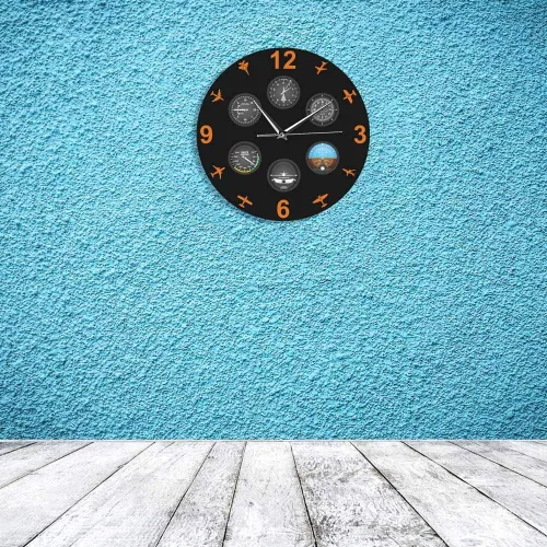 Miniatura 5 de Instrumento de vuelo Aviones Reloj de pared silencioso Aviación Aviador Reloj de pared Diseño moderno Piloto Decoración del hogar Regalo