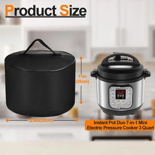 Miniatura 3 de Cubierta eléctrica para olla a presión Instant Pot Duo 7 en 1 Mini 3 cuartos de galón, impermeable, a prueba de polvo, nailon negro