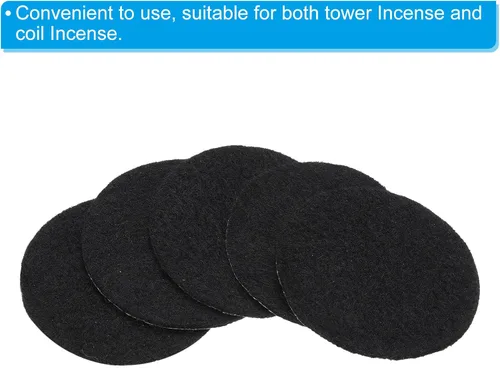 Miniatura 4 de PATIKIL Almohadilla de quemador de incienso de 1.8 pulgadas de diámetro, paquete de 20 soportes de incienso de aluminio negro para recoger cenizas