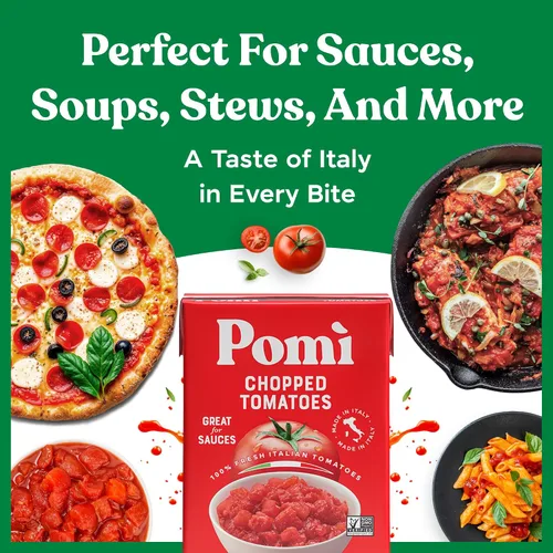 Miniatura 7 de Pomì - Tomates picados sin OMG, sin gluten, sin BPA, tomates italianos 100% frescos para salsas, pasta y pizza, alternativa a tomates enlatados