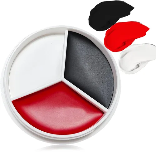 Pintura facial de payaso negro, blanco, rojo, profesional, impermeable, kit de maquillaje de Halloween, pintura facial de payaso, cosplay, bromista,