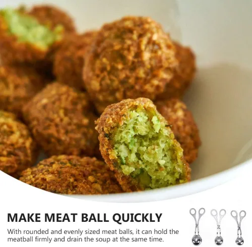 Miniatura 5 de YARDWE 3 piezas de acero inoxidable carne baller albóndigas fabricante cuchara DIY molde tijera pescado arroz bola clip pinzas hielo cocina cocina