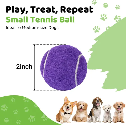 Miniatura 2 de ZIYIZE Mini pelotas de tenis, paquete de 20 pelotas de tenis para perros de 2 pulgadas, pelota de juego para mascotas fácil de atrapar para lanzador