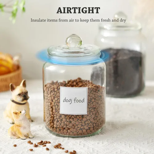 Miniatura 4 de FyndraX Tarros de vidrio grandes de medio galón con tapas, recipientes herméticos transparentes de almacenamiento para galletas, dulces, harina