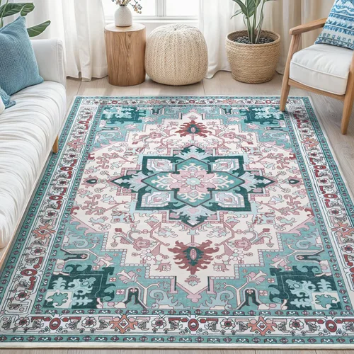 Miniatura 17 de Lofus 8x10 Alfombras de área para sala de estar, alfombra de área lavable, alfombras para dormitorio, cocina, alfombra vintage boho, alfombra suave
