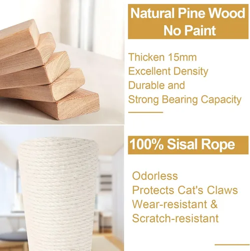 Miniatura 5 de La La Pet Estantes y perchas modernos para gatos, árbol de escalada para gatos montado en la pared con 9 escalones y escalera, centro de actividades