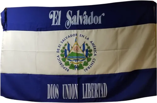 Bandera de El Salvador - Bandera de El Salvador - Un Hermoso Recuerdo y un Simbolo de Tu País - Colores Azul y Blanco para que la Luzcas en tu Casa,