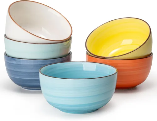 Sweese Juego de cuencos de porcelana de 4 onzas, 6 mini cuencos de inmersión, multicolor, aptos para lavavajillas, microondas 2-Colores surtidos