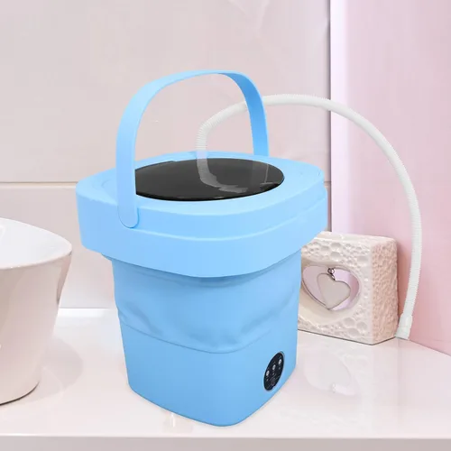 Miniatura 6 de LALAFINA Portable Mini Folding Washer Machine with Spin-dry Function for Home Dormitory Compact Lightweight Collapsible Washer with Modes for Small