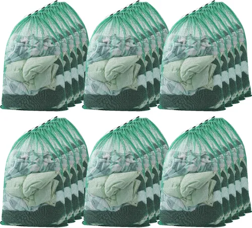 Miniatura 13 de Berlune Bolsas grandes de malla para lavandería, 24 x 36 pulgadas, juego de lavado a granel con cordón para uso comercial, dormitorios, alquileres