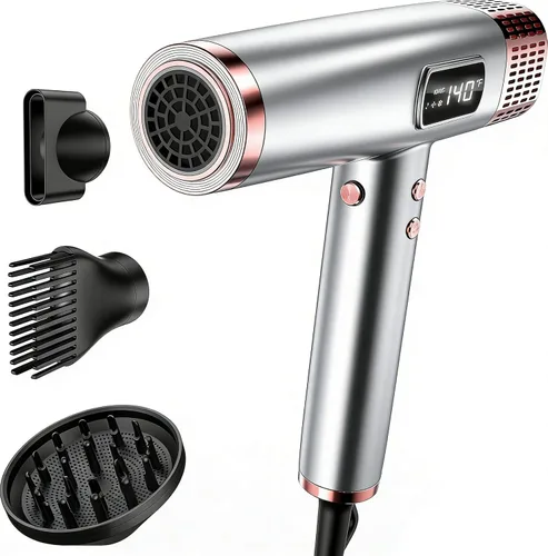 Miniatura 10 de MESCOMB Secador de pelo de viaje con difusor, 1875 W de doble voltaje iónico, secado rápido y control de encrespamiento para cabello grueso/rizado