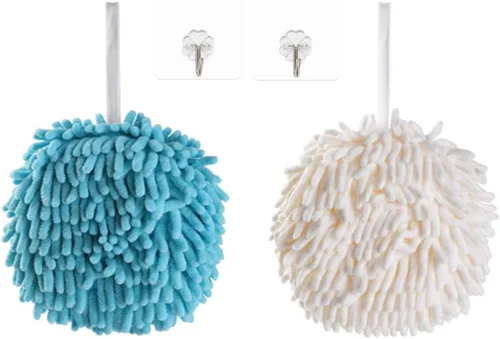 Miniatura 17 de Juego de 3 toallas de mano de felpilla con bucles para colgar, toallas de mano colgantes para baño o cocina, de secado rápido, toalla de baño