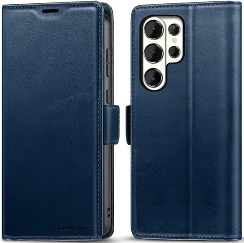 Miniatura 17 de KEZiHOME Funda para Galaxy S23 Ultra, de cuero genuino [bloqueo RFID], funda tipo cartera, ranura para tarjetas con tapa magnética y soporte