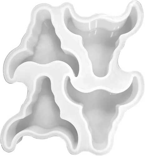 Molde para bandeja de silicona Freshie con 4 calaveras de toro | Tamaño del clip de ventilación 4.1 pulgadas de ancho x 4.55 pulgadas de largo x 0.8