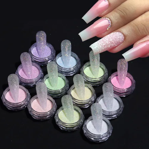 Miniatura 19 de Polvo de uñas cromado, efecto espejo, polvo metálico, 6 colores, bronce, marrón, negro, oro rosa, holográfico, purpurina cromada, pigmento en polvo