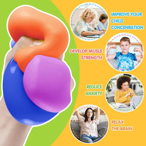 Miniatura 6 de Juguetes Fidget Cubo Antiestrés, 24 Piezas Pelotas Antiestrés al Por Mayor para Niños y Adultos, Pelotas Antiestrés de Cubo de Hielo de Elevación