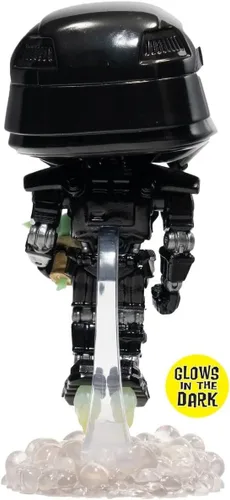 Miniatura 7 de POP Star Wars: The Mandalorian - Dark Trooper Holding Grogu [The Child] Figura de vinilo exclusiva de Funko que brilla en la oscuridad