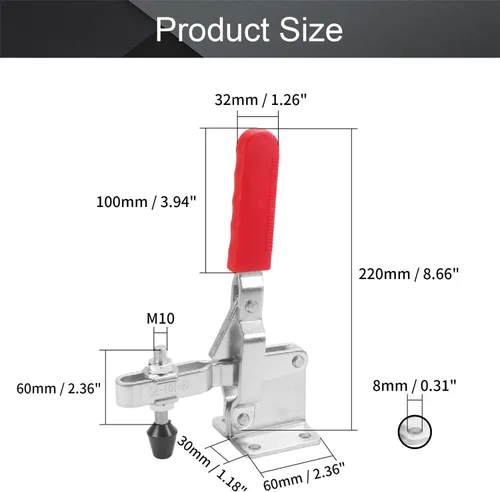 Miniatura 2 de Utoolmart Abrazadera de palanca vertical de la herramienta de mano GH-101-EL Abrazadera de liberación rápida 793.7 lbs Capacidad de retención 1 PC