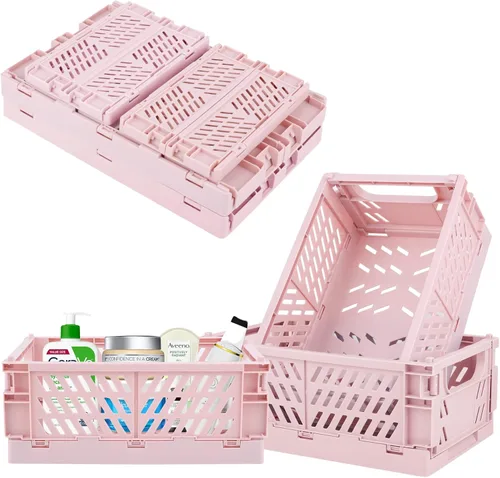 Miniatura 9 de Cestas de almacenamiento de plástico Weraher para organizar escritorio, organizador de cajones de oficina, 2 medianos + 2 pequeños contenedores