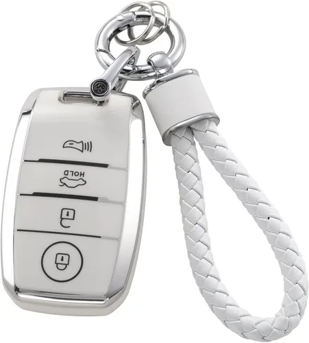 Miniatura 47 de YO&YOYE - Funda para llavero Ford con llavero, protector de llavero de TPU suave para F150 Explorer Mustang Edge Lincoln MKZ MKX MKC
