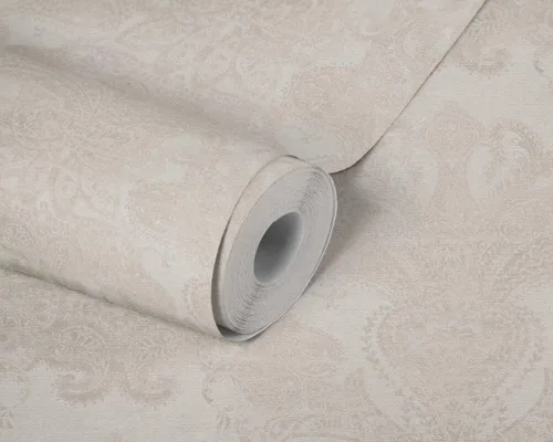 Miniatura 2 de CONCORD WALLCOVERINGS ™ Papel pintado moderno con textura, barroco, clásico, adorno, pared de vinilo decorativo, crema, blanco, 21 pulgadas x 33