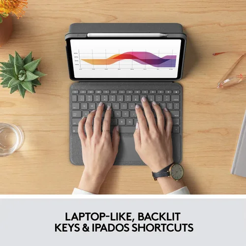 Miniatura 3 de Logitech Folio Touch - Funda con teclado táctil y conector inteligente para iPad Air de 11 pulgadas (M2 y M3), iPad Air (4ª y 5ª generación)