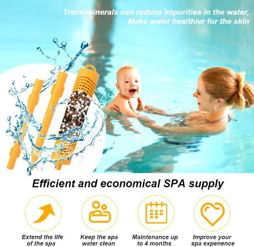 Miniatura 3 de Piezas de barra mineral de spa, barra mineral con filtro de spa para bañera de hidromasaje, dura 4 meses, barra mineral para piscina para filtro
