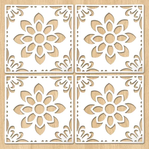 Miniatura 8 de 2 plantillas grandes de 12 x 12 pulgadas para pintar pisos, paredes, patios, azulejos de cerámica, madera, plantillas de mandala grande