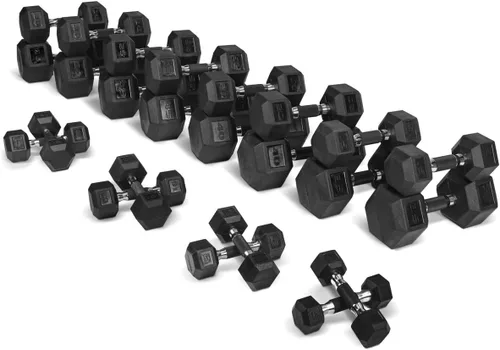Miniatura 10 de WF Athletic Supply - Mancuernas hexagonales con agarre de goma y mango contorneado para tonificar músculos y fortalecer y entrenar de todo el cuerpo