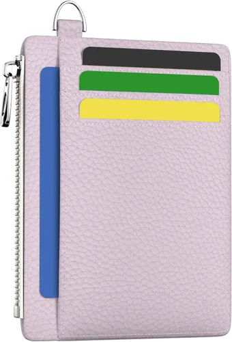 Miniatura 29 de Hancynir Cartera delgada para mujer con soporte para tarjetas de crédito RFID, pequeña mini funda para tarjetas con bolsillo frontal de PU, cartera