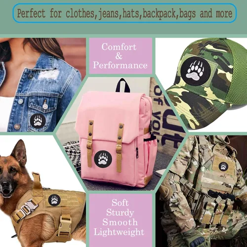 Miniatura 5 de Parche de pata de oso negro de 3 pulgadas – Gancho de garra de oso bordado con lazo táctico para chaleco, sombrero, bolsos, chaquetas, ropa, mochila