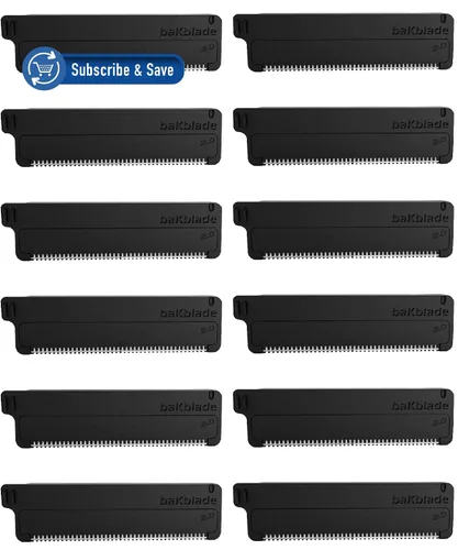 baKblade 2.0 Cartuchos de repuesto para afeitadora de cabello corporal 2.0, afeitadoras 2.0 Elite - Tecnología Dryglide (12 navajas incluidas)