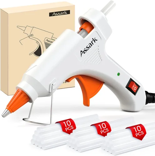 Miniatura 9 de Kit de pistola de pegamento caliente con 30 barras de pegamento (130 mm x 7 mm), precalentamiento rápido, alta temperatura para manualidades