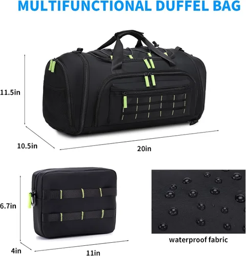Miniatura 2 de Bolsa de gimnasio para hombres y mujeres, bolsa de viaje deportiva de 46 litros con compartimento para zapatos, bolsa de transporte expandible