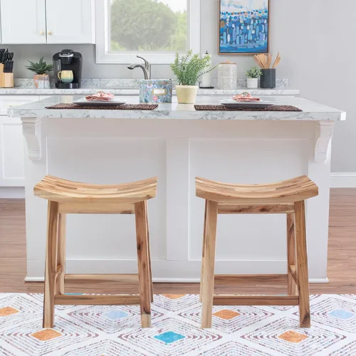 Miniatura 5 de Powell Muebles Dale Saddle Bar Taburete Madera Natural