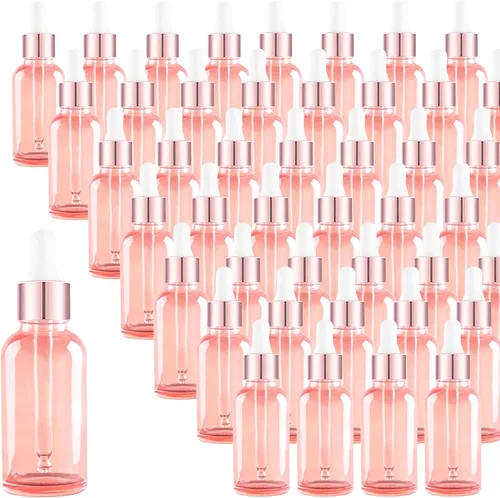 Miniatura 14 de Paquete de 48 Botellas Cuentagotas de Vidrio Transparente de 1 oz, Botellas Cuentagotas con Cuentagotas de Vidrio para Aceites Esenciales, Perfumes