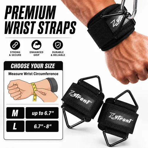 Miniatura 6 de Wrist Cuffs for Cables Gym, Lifting Cuffs Wrist Straps for Cable Machines Strength Training Equipment Negro