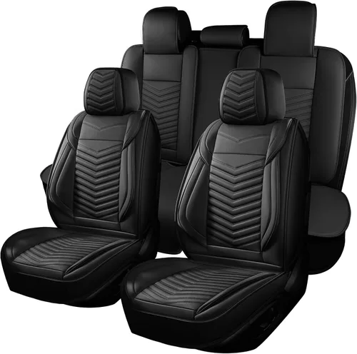 Miniatura 24 de HChengkikz Fundas de Asiento de Automóvil Par Delantero, Fundas de Asiento de Cuero Nappa Transpirable para Automóviles, Cojines Universales