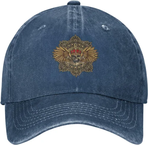 Miniatura 2 de Cowboy Hat Trendy Hats for Man and Women Djustable Four Season Outdoor Baseball Cap of Hell Skull with Angel Navy Blue