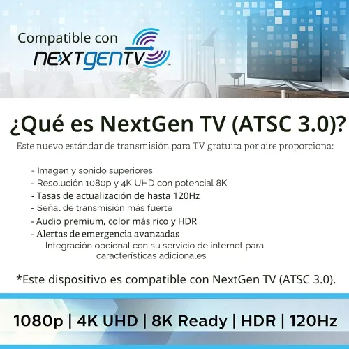 Miniatura 7 de Philips Antena de TV para interiores con orejas de conejo para canales locales, dipolos extensibles de 15 pulgadas, 4K 1080P VHF UHF, antena