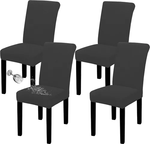 Miniatura 59 de Easy-Going - Juego de 2 fundas para sillas de comedor 100% impermeables, de tela Jacquard elástica, fundas protectoras removibles y lavables