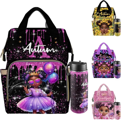Miniatura 37 de Mochilas personalizadas con nombre personalizado para bebé, bolsa de pañales con monograma con bolsillos térmicos para adultos y niños, impermeable