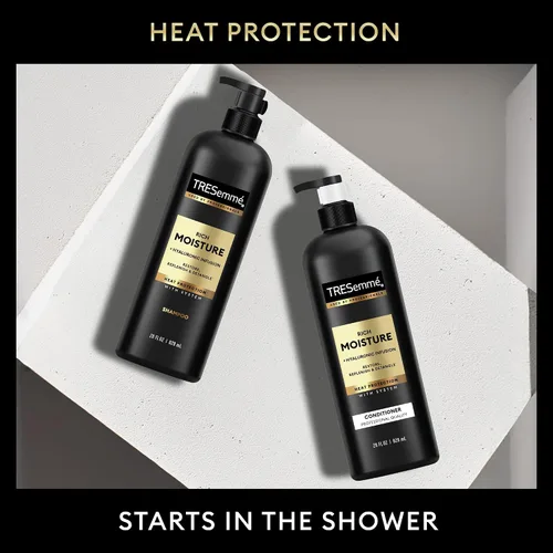 Miniatura 3 de TRESemmé Champú y acondicionador Rich Moisture para cabello seco formulado con vitamina E y biotina de 28 onzas y laca para el cabello Tresemme
